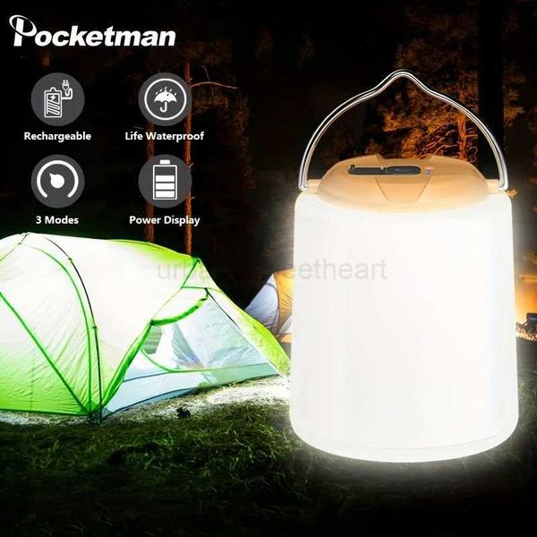 Rechargeable LED Camping Lantern with Hook Super Bright Soft Light Tent Light Night Emergency Light Portable Camping LightCL240724