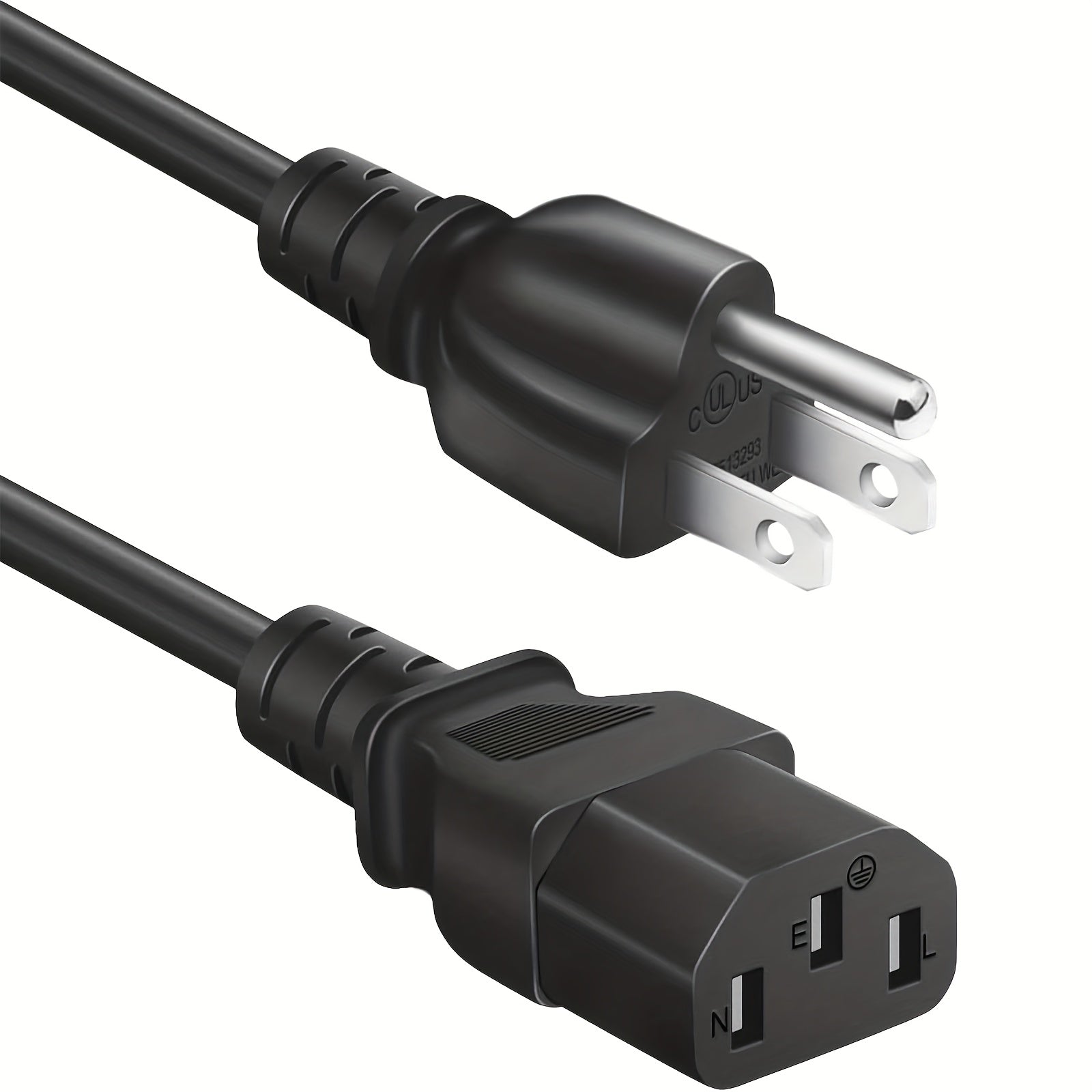 TEMU Universal 3-wire Ac Power Cord Standard 5ft (1.5m) - For Electronics, Tvs, Computers, Printers, Radios, Monitors, Projectors, Laptops And More!,