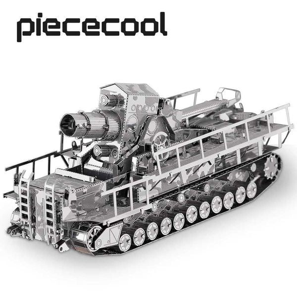 3D Puzzles Piececool 3D metal puzzle model building kit railway gun DIY puzzle toy adult birthday gift Y250112F80J