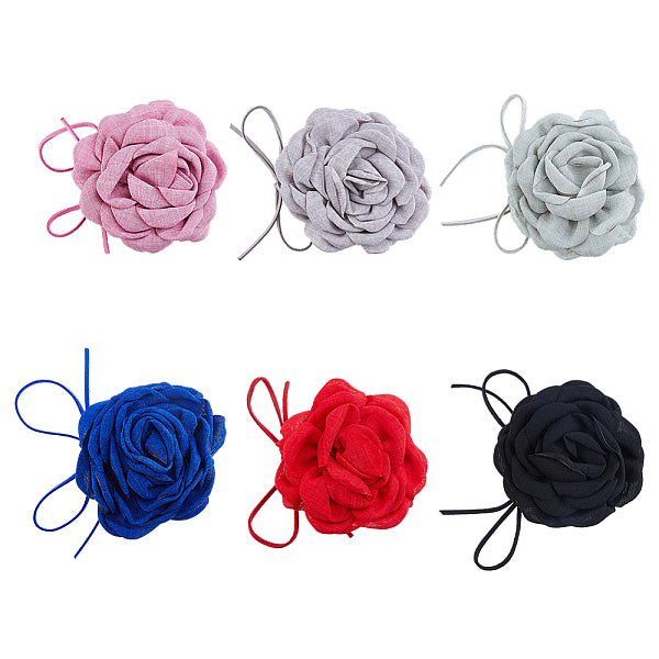 6 stücke 6 farben tuch blume kragen choker halskette