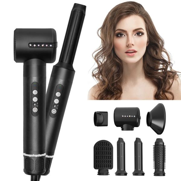 Professional 7 In 1 High Speed Dryer Hair Straightener Electric Curler Multifunctional Styg Tool Set