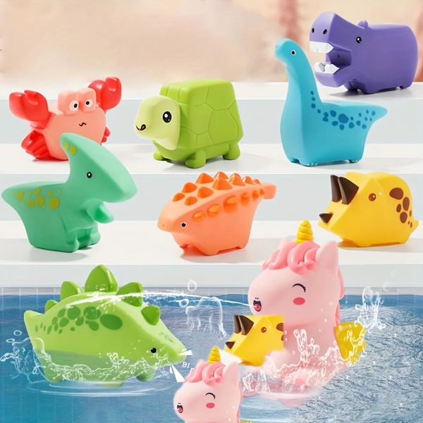 Toddlers Squirt Toy Dinosaur Kids Bath Toys Baby Play Water Squirt Toys Squeeze Children Boys and Girls Swim Pool Water Toys 241220