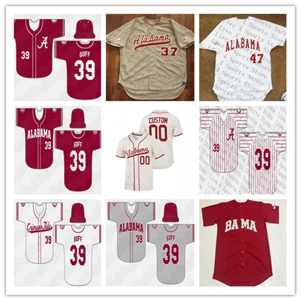 Custom Alabama Crimson Tide College Baseball Jersey Caden Rose Andrew Pinckney Tommy Seidl Drew Williamson Dominic Tamez Jim Jarvis Garrett McMillan