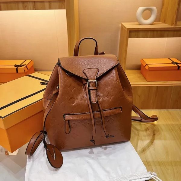 Designer Christopher Backpacks Style Fashion Packs Women Luxury Handbags Embossed Flowers Backpack Drawstring School Bags X240902