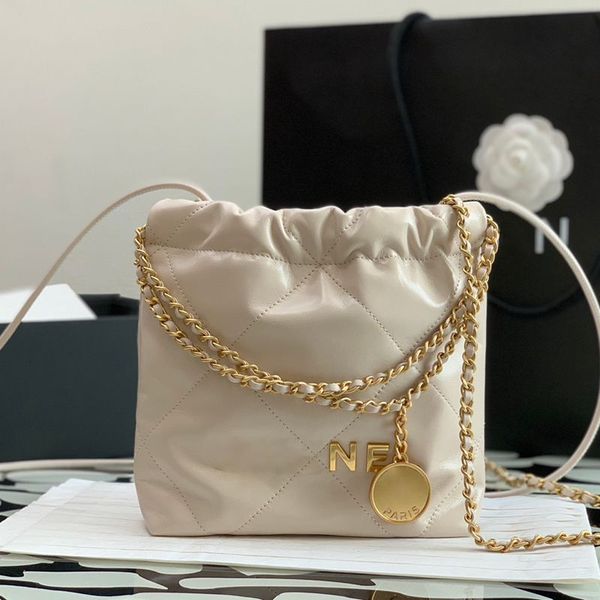 Women Classic Designer Bag Pure Color Coin 22 Handbags Fashion Leather Chain Bag Multiple Colors Available Bucket Bags Multi Occasion AX2409