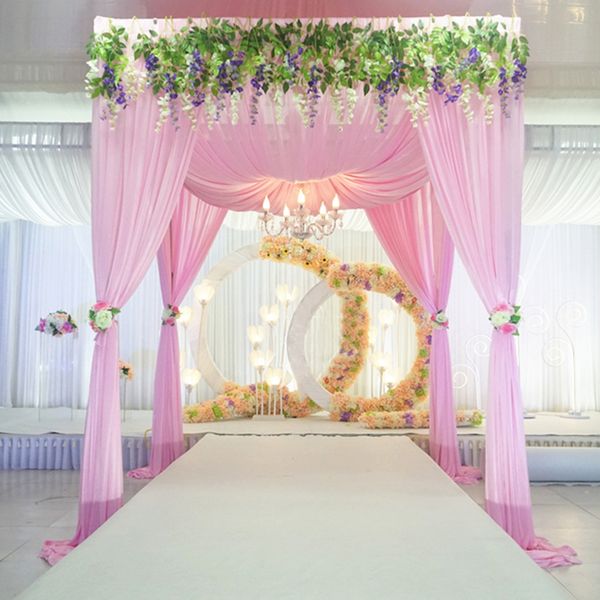 Wedding Backdrop Frame: Heavy Duty Wedding Backdrop Stand Kit Canopies Frame Adjustable Party Curtain Decoration Background Stand for Indoor