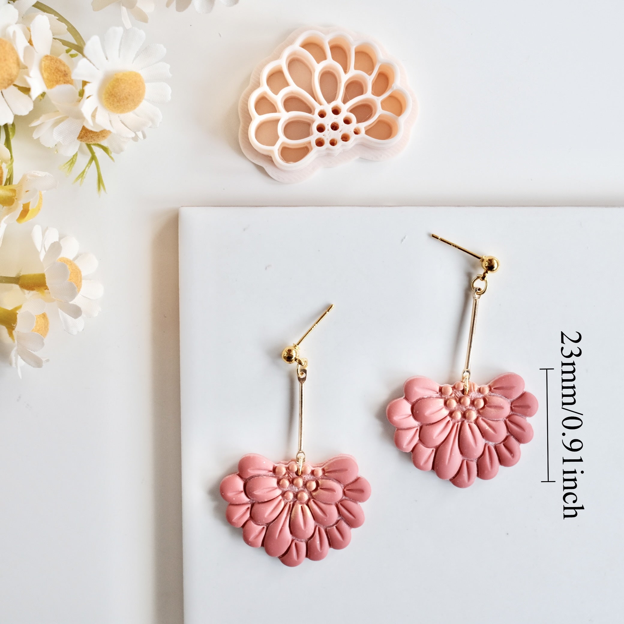 TEMU Floral Embossed Polymer Clay Cutters - & Plastic Crafting Molds For Making, Boho Earrings, Necklaces, Bracelets - Beginner-friendly Crafting