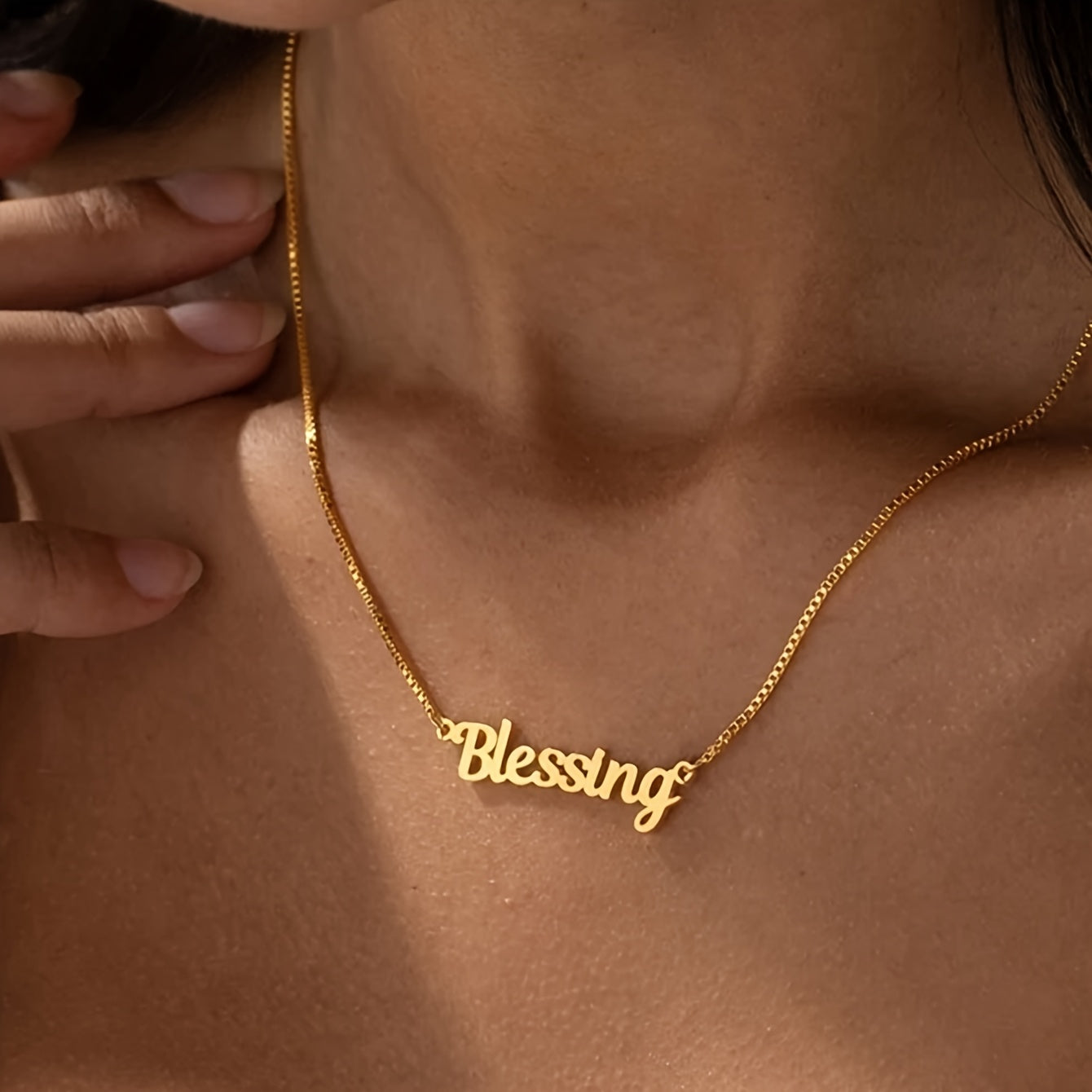 TEMU Custom Name Necklace, Stainless Steel Necklace, Exquisite Golden Necklace, Women's Jewelry Gift, Christmas, Thanksgiving, Couple, Birthday Gift,