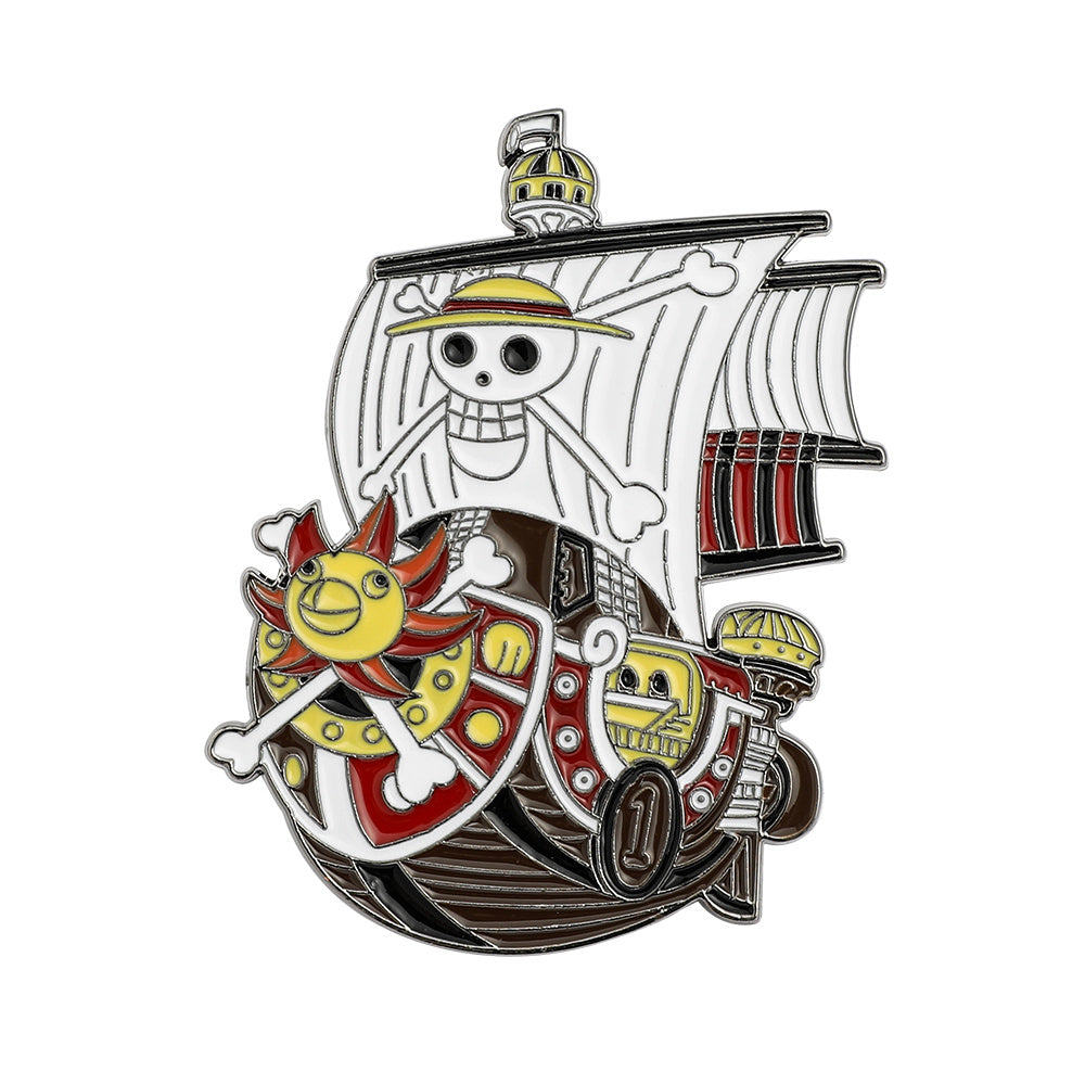 TEMU 1pc 1 Piece Anime Brooch Pin - Pirate Ship & Characters, Cute Anime Jewelry For Backpacks, Jackets, Hats - Perfect Gift For Anime Fans & 1 Piece