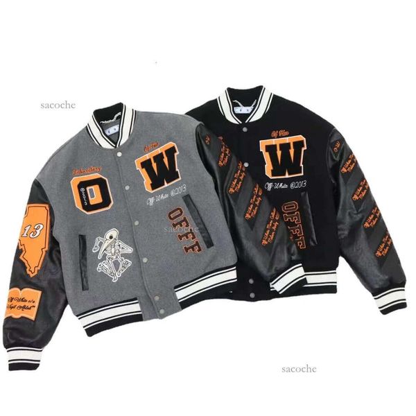 Designer Men&#039;s Clothing Windbreaker Spring Autumn Fashion Outdoodr Coats Streetwear Outerwear Wool Baseball Jackets Man Black XL Loose