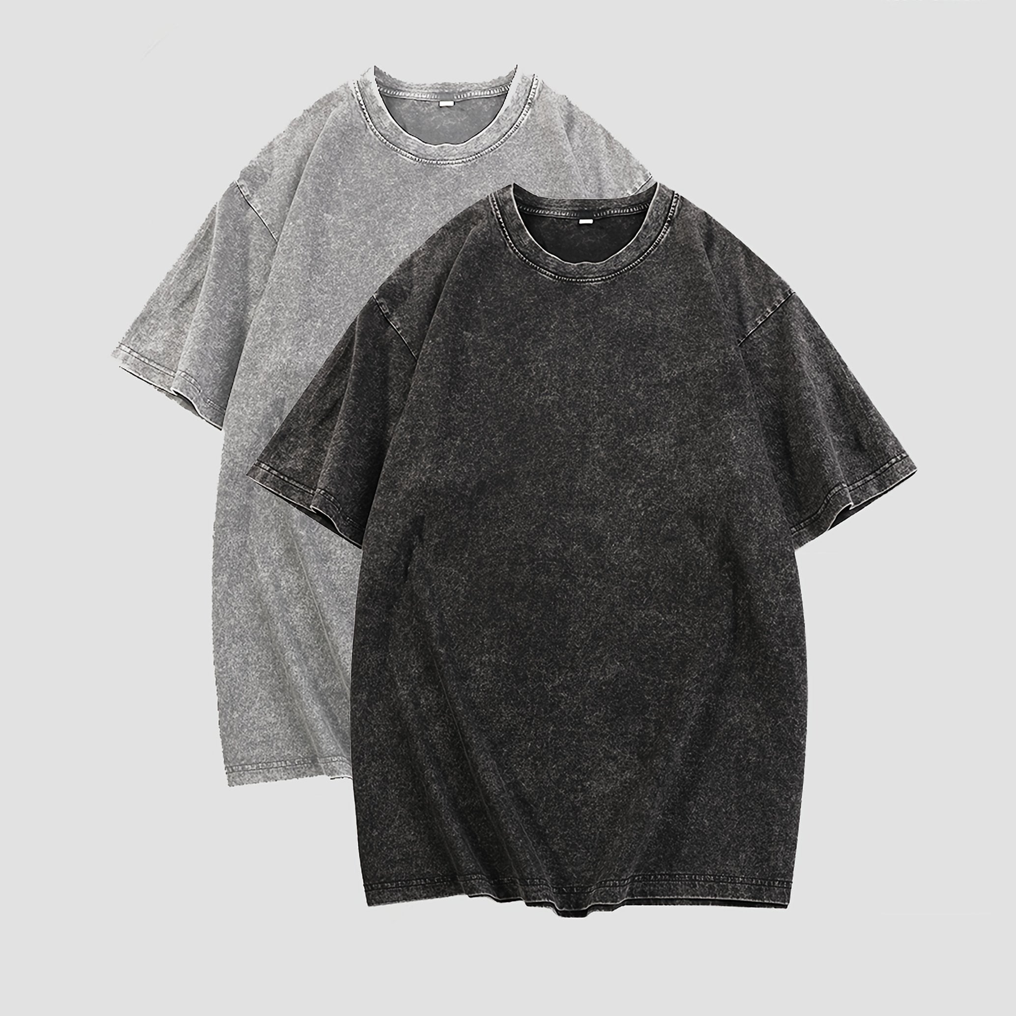 TEMU 2pcs Set, Cotton Loose-fitting Retro Washed Top. And Casual T-shirt, Suitable As A Gift For Festivals. You Can To Your Boyfriend, Girlfriend, Or