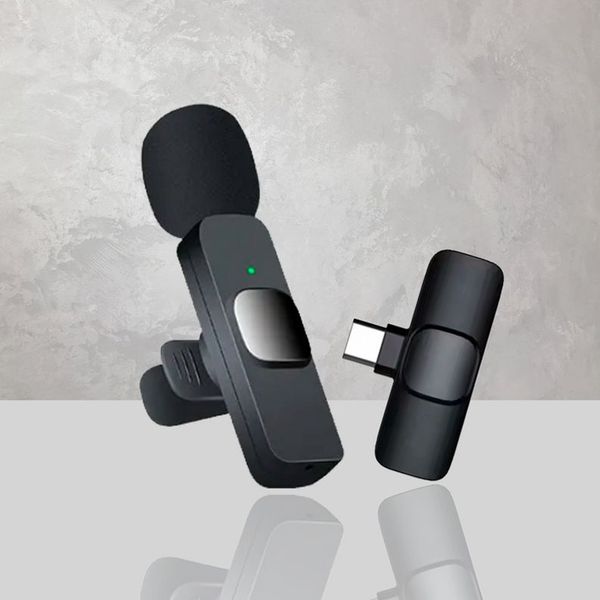K9 Wireless Lavalier Microphone Portable Audio Video Recording Mini Mic for iPhone-Type-C 3.5mm Live Broadcast Gaming Phone Mic