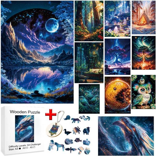 Board Set Toy Games and Puzzles Games for Children Puzzle Jigsaw Wooden Puzzle Adults Christmas Children Holiday giftM240817