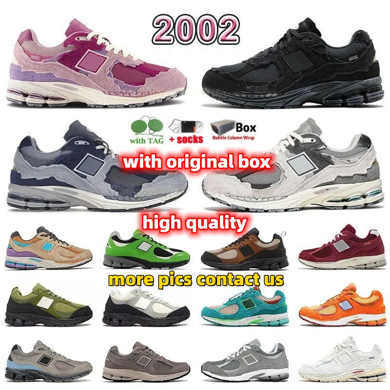 2002r Mens Womens Designer Casual Shoes Fashion Phantom Black Running Shoe Basement Beige Light Blue Rain Cloud Grey Protection Pack Sea Salt Pink S