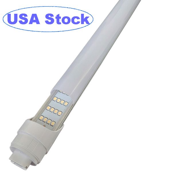 8FT LED Bulbs Light - 144W 6500K , Clear Cover, R17D-HO Base, 18000LM, 300W Equivalent Fluorescent Tubes F96T12-DW-HO Dual-Ended Powered, Ba