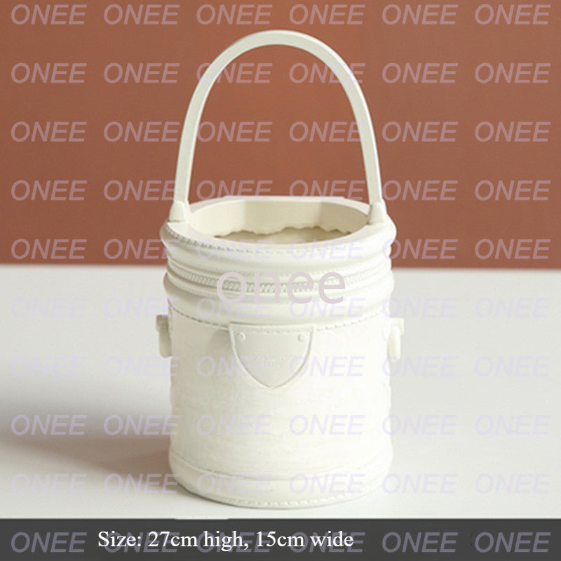 Top Nordic Home Decor Resin wers Bag Vase Study Office Wedding Dining Table wer Pot Handbag Living Room Sculpture