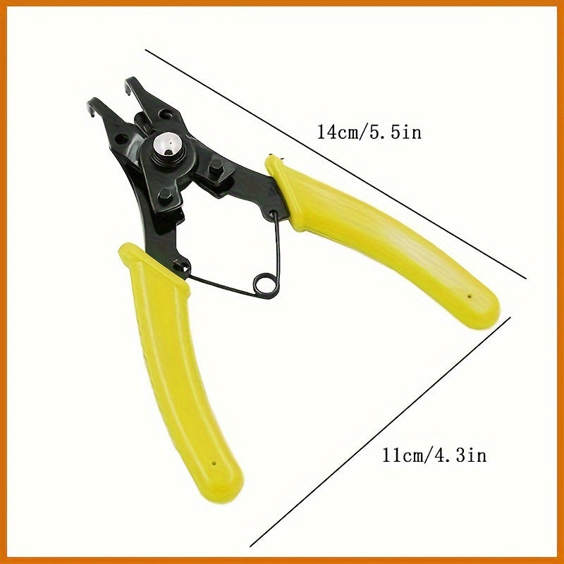 TEMU Circlip Pliers Set - Removable Interchangeable Holding Circlip Pliers Hand Tool With 45°, 90° And 180° Clamping For Automotive And Engine Repair