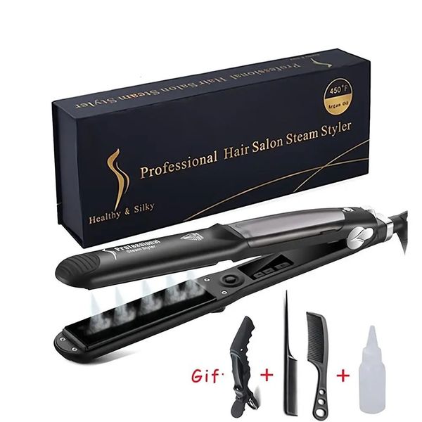 Hair Straighteners Straightener Professional 6 Gear Temperature Curler Steam Flat Iron Straightening Tourmae Ceramic Styg 231101