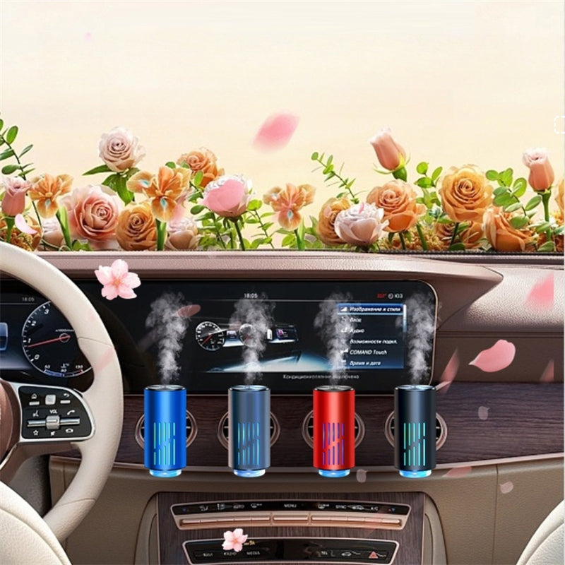 Car Air Outlet Attach Ultrasonic Aroma Diffuser Fragrance Fog Spraying Deodorant Aromatherapy USB Built-in Battery China Style With 3 Bottles Essent