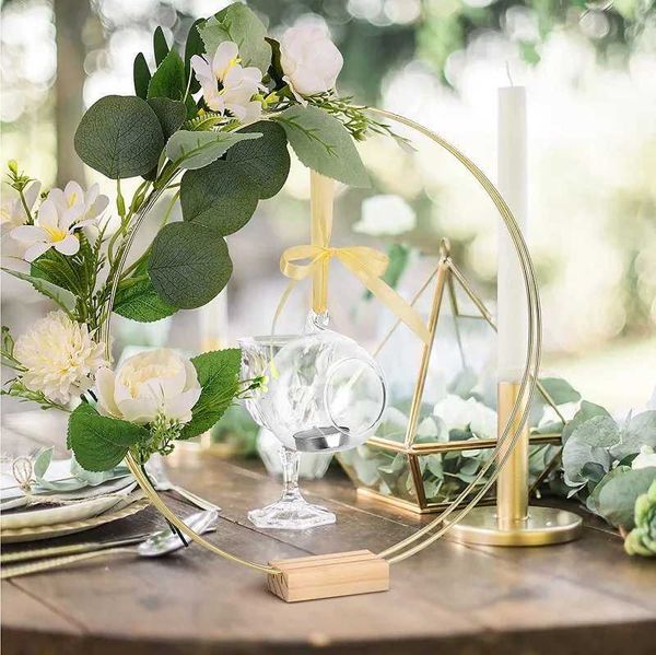 Metal Circle Stand Wedding Arche Round Flower Rack Wedding Birthday Party Baby Shower Dinner Table Garland Rings Decoration Y250120