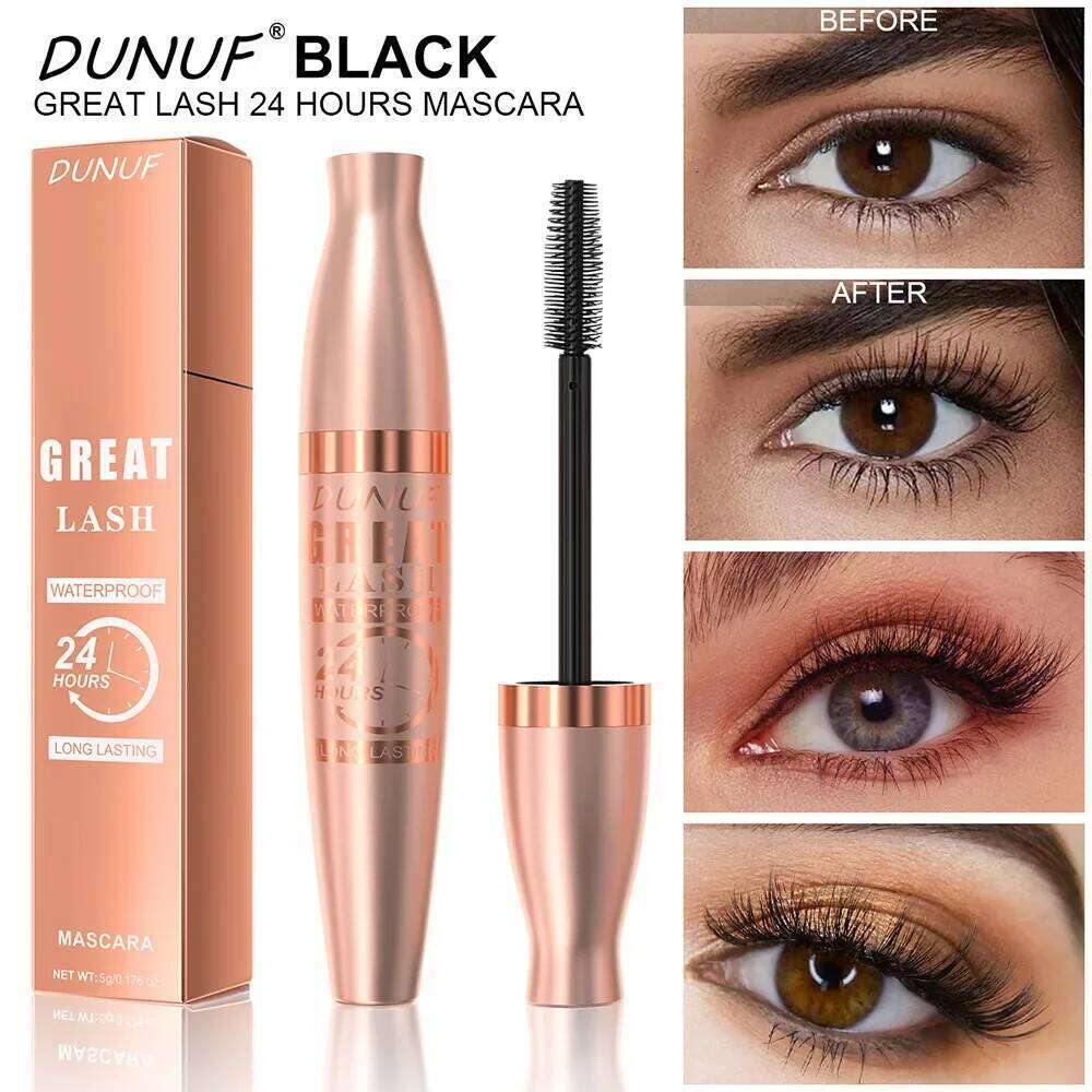 DUNUF 24H Waterproof Mascara Volumizing Lengthening & Curling Long-Lasting Full-Body Lash Effect X250722