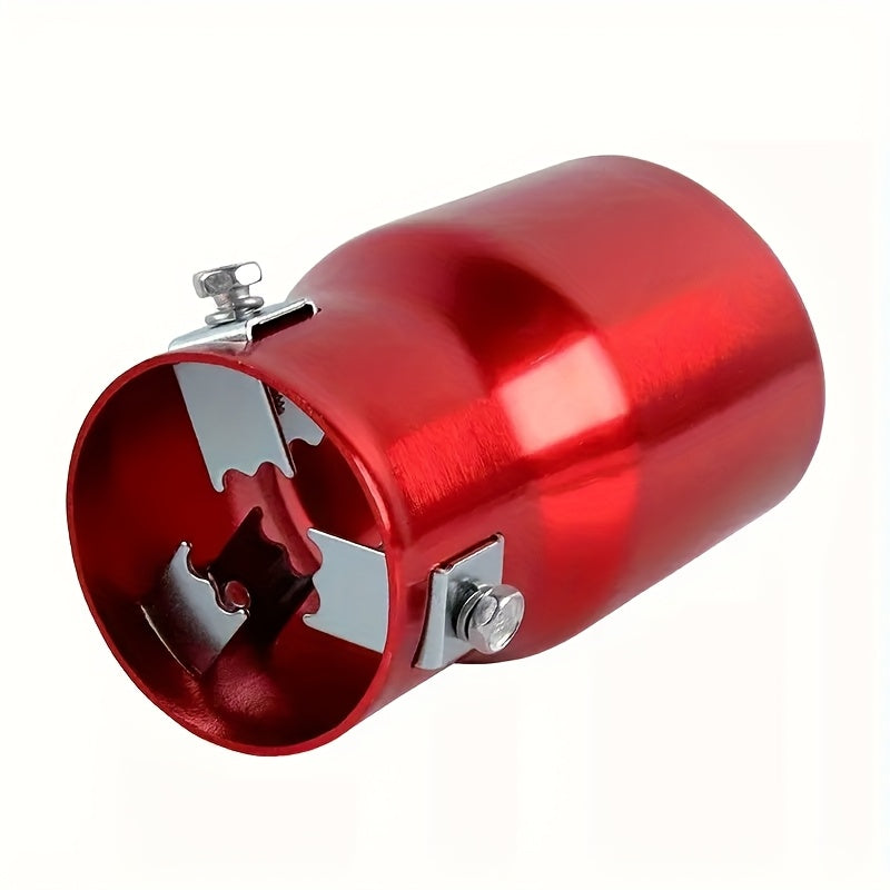 TEMU One-piece Car Exhaust Muffler | Red With Straight Tip Tube | Harmonizing With | Reduce Noise And Shell