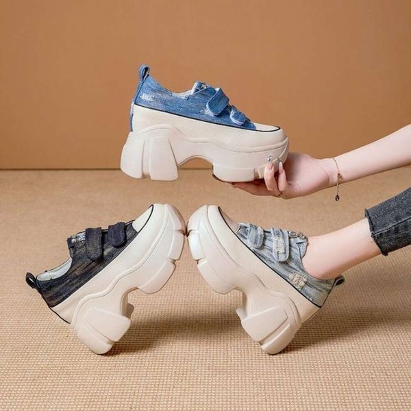 Platform 2024 Spring Autumn Trend Leisure All-in-one Sports Canvas Single Women&#039;s Shoes Design dhshoesc
