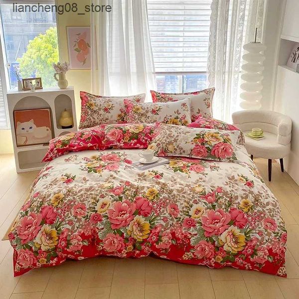 Bedding sets Vintage Style Garden Flower Duvet Cover Set Vibrant Pattern Zipper Quilt Cover with cases Bedding Set for All Season L240910