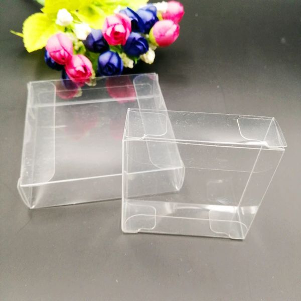 Gift Wrap 100pcs ABB Transparent Clear PVC Gift Box Packaging Christmas Wedding Plastic Box for Jewelry Storage Boxs Candy Small Gift Boxs 2
