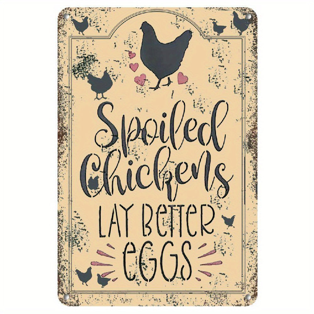 TEMU Chicken Coop Signs Outdoor-farmhouse Farm Chickens Lay Sign, Funny Metal Signs Accessories Outdoor Home Wall Decor