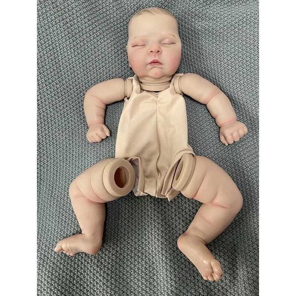 Dolls NPK 21inch Already Finished Painted Doll Parts Peaches Cute Baby 3D Painting with Visible Veins Cloth Body IncludedL24731