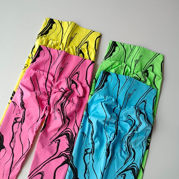 Printed Waist Leggings Seamless High Elastic Quick-Dry Running Legging Sports Hip Lifting Fiess Yoga Pants
