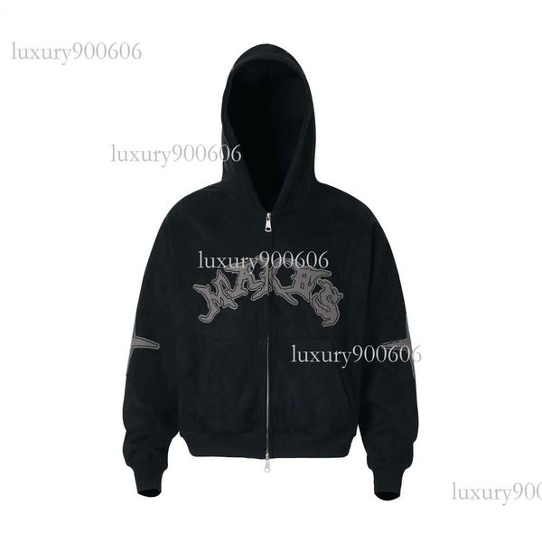 Patch American PFNW Trend Design Suede Hooded Sweatshirt Jacket Men&#039;s Spring 2025 New Zipper Cardigan ferwrw Outerwear Tide Top 28W5886