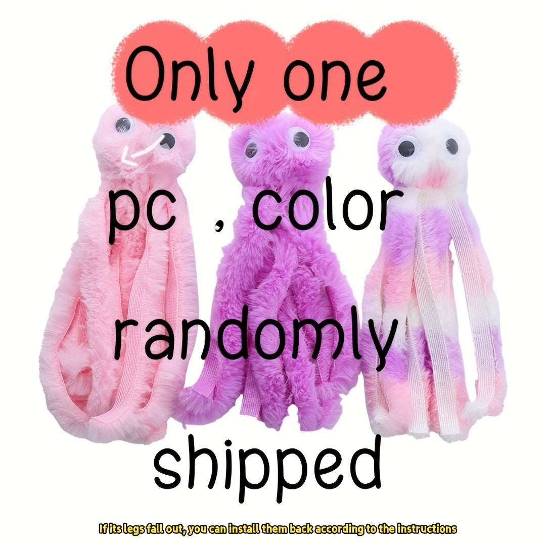 TEMU 1pc Cute Cartoon Octopus Plush Cat Toy - Durable, Chewable, Interactive Play For , Soft & Supplies, Medium Breed Recommendation, No Battery
