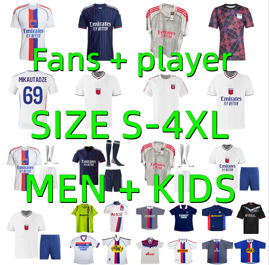 25 26 lyon MIKAUTADZE Soccer Jerseys Maillot de foot Lyonnais BENRAHMA VERETOUT TOLISSO FOFANA NUAMAH OL 2025 2026 football shirt man kids equipment