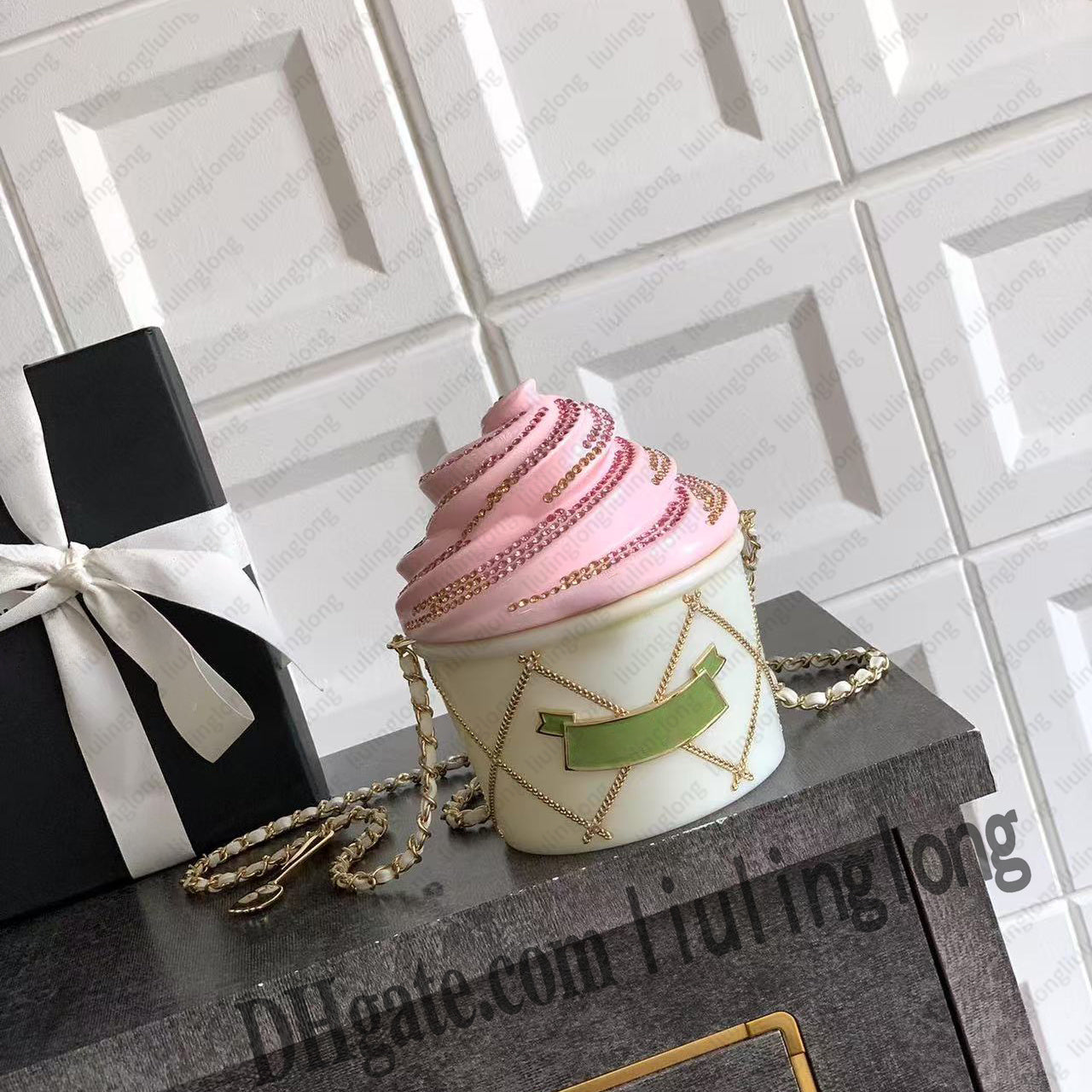 12A evening bag Designer Popcorn Pearl Ice Cream Birdcage Bag cosmetic case original quality small flap bag sequin bag flip bag women tote shoulder