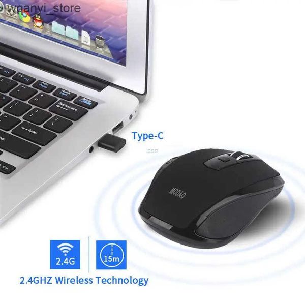 Mice 2.4 GHz USB Type C Wireless Mouse Ergonomic Mouse 800-1200-1600 DPI Mice for macbook Pro USB C Devices Office Mouse L240910