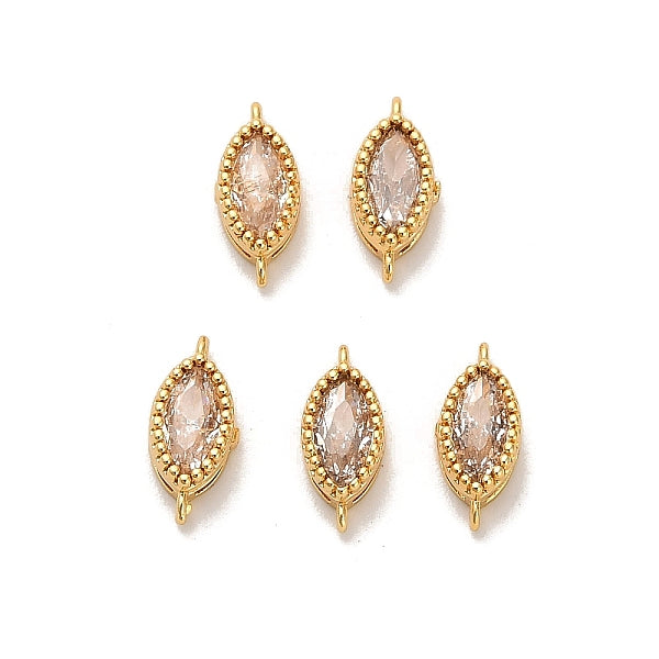 Messing Pavé klar Zirkonia Pferdeauge Verbinder Charms