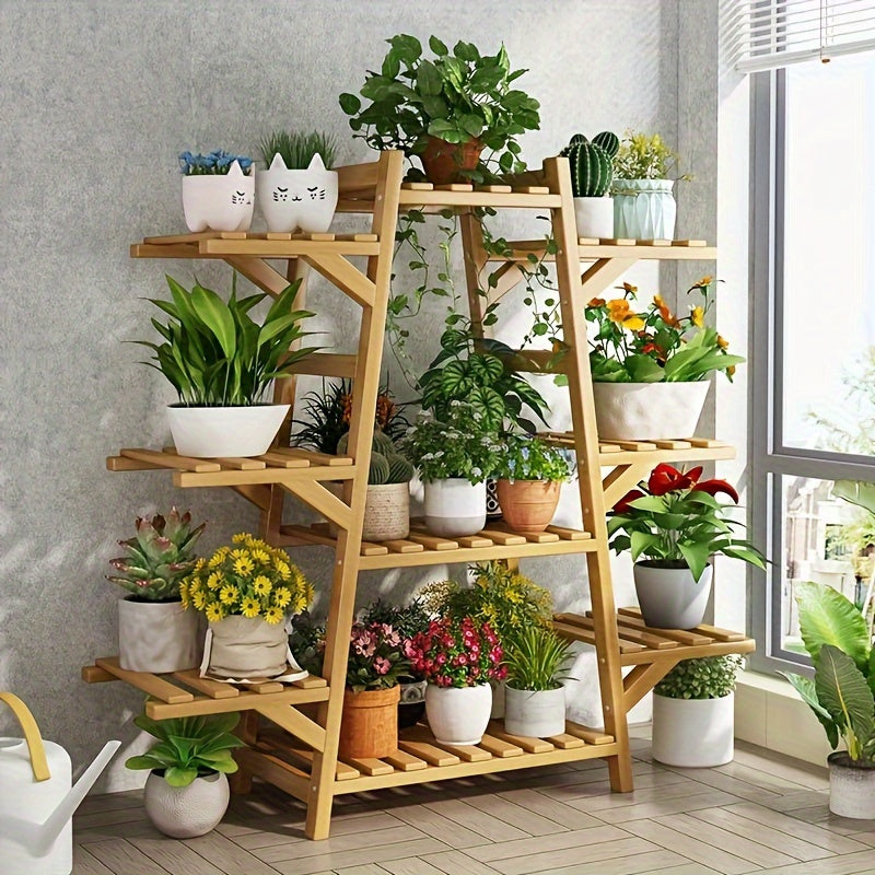TEMU 1pc Balcony Flower Rack Storage Rack Indoor Succulent Climbing Flower Rack Plant Planter Rack Modern Living Room Floor Stand Storage Rack
