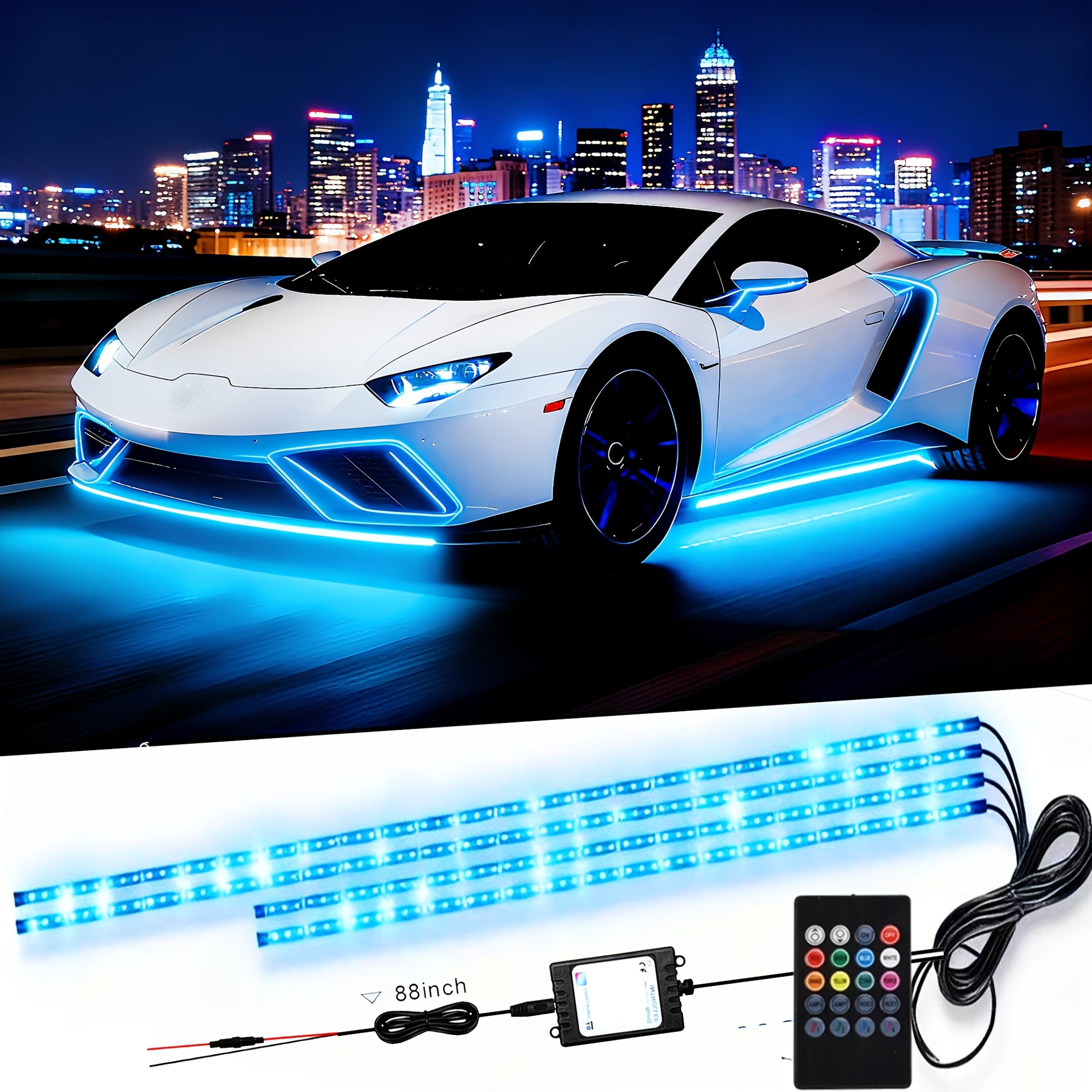 TEMU Underglow Car Lights, Car Leds And Neon Lights, For , Support App Or Remote Control, 4 Cool Atmosphere Lights, For , Auto Accessories, Cool For