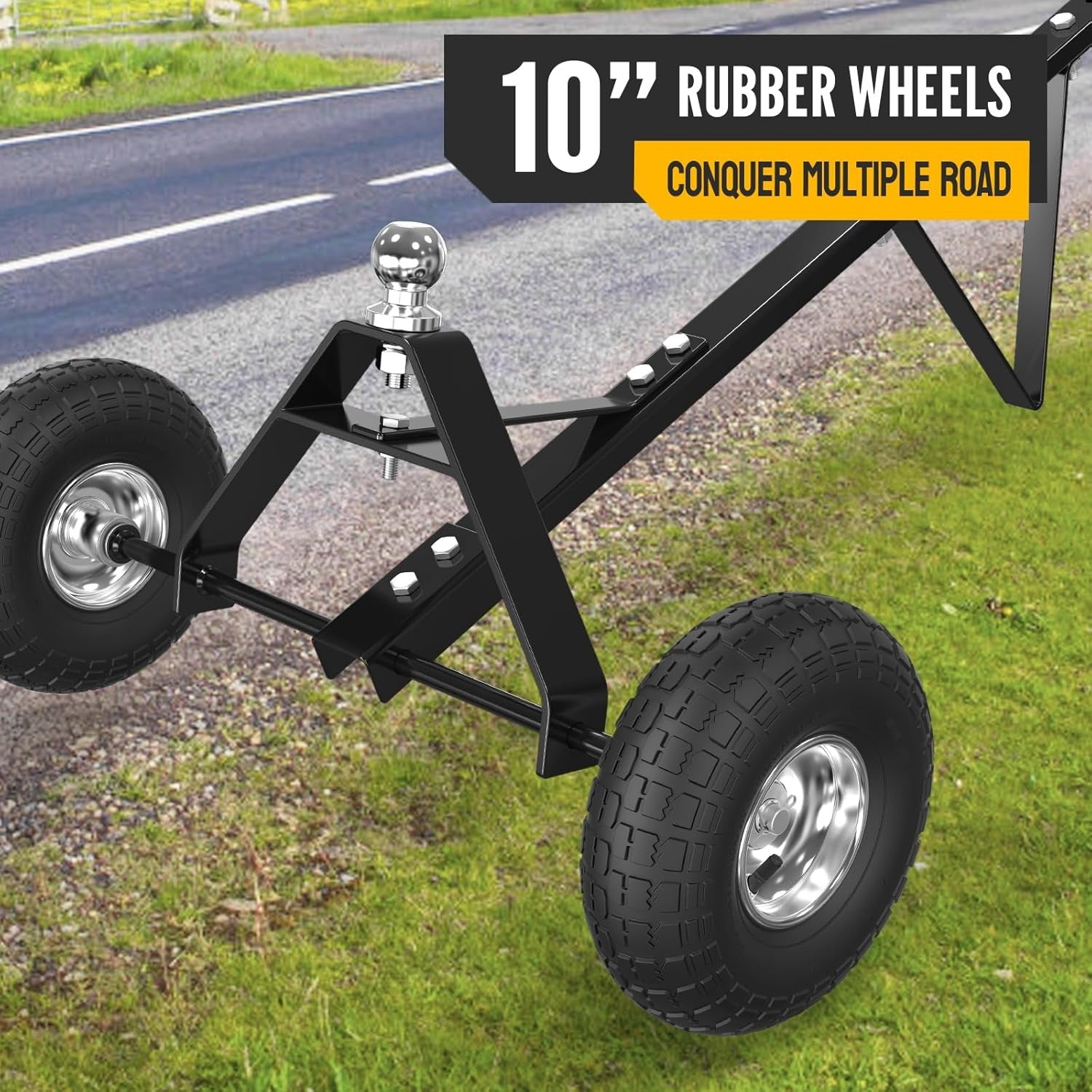 TEMU Vlngli Trailer Dolly 1 7-8 Ball Hitch Mover, 600 Lbs Loading Capacity W- 10'' Solid (pneumatic) Tire, For Moving Car Rv Boat Trailer, Great For