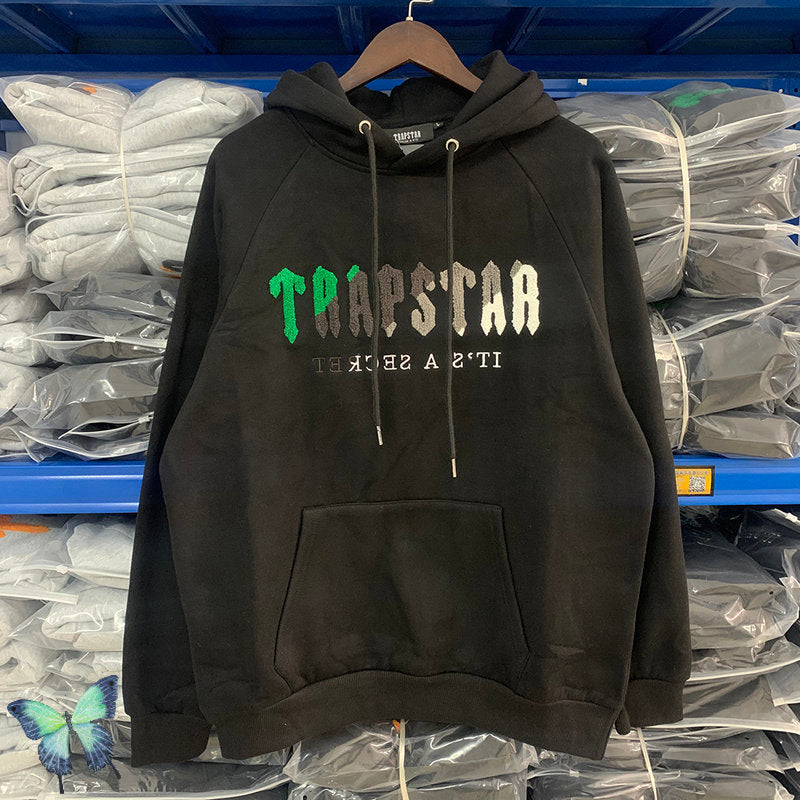 Trapstar Fleece Hoodie Sweatshirts High Quality Men Clothing Colorful Flocking Logo Hoody Set