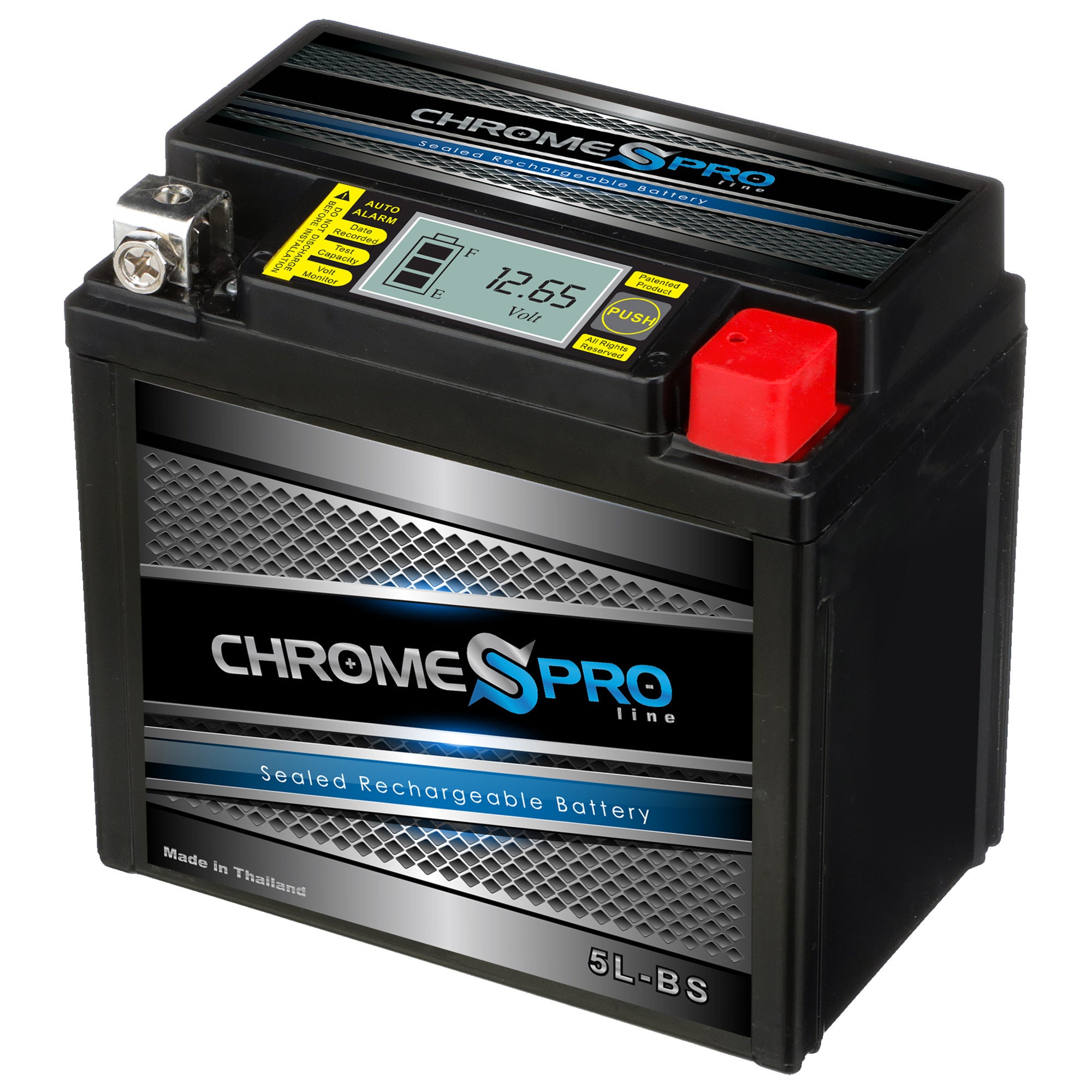 TEMU Chrome 5l-bs Maintenance-free 12v 5ah Battery Replacement For Atv, Motorcycle, , Scooter, Utv, And More - Nut And Bolt (t3) Terminal