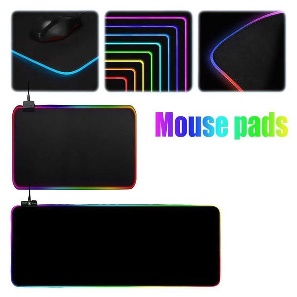 Glowing Gaming Mouse Pad Anti-Slip Rubber Base Cputer Keyboard Mousepad 11 Light Modes for Gamer ortsT250121