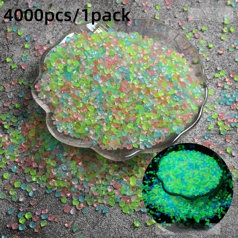 TEMU 1 Pack 4000pcs Resin Glow In The Dark Sand For Party Decorations, Diy Crafts, Graduation, Weddings, Beach Bottles, Vase Filler - Creative
