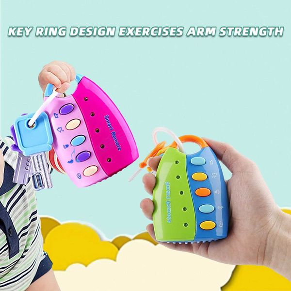 Cartoon Musical Car Key Colorful Vocal Smart Remote Car Voices Pretend Play Sound Cognition Educational Music Toy Children Gift Y240813