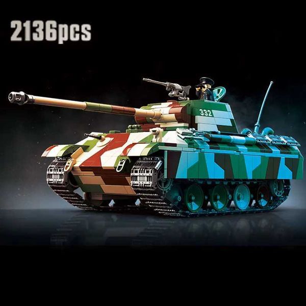 Blocks 2136PCS Technical WW2 Military World War II Panther Tank Classic Collection Model Building Blocks Bricks Kids Toys Boys Gifts Y250112