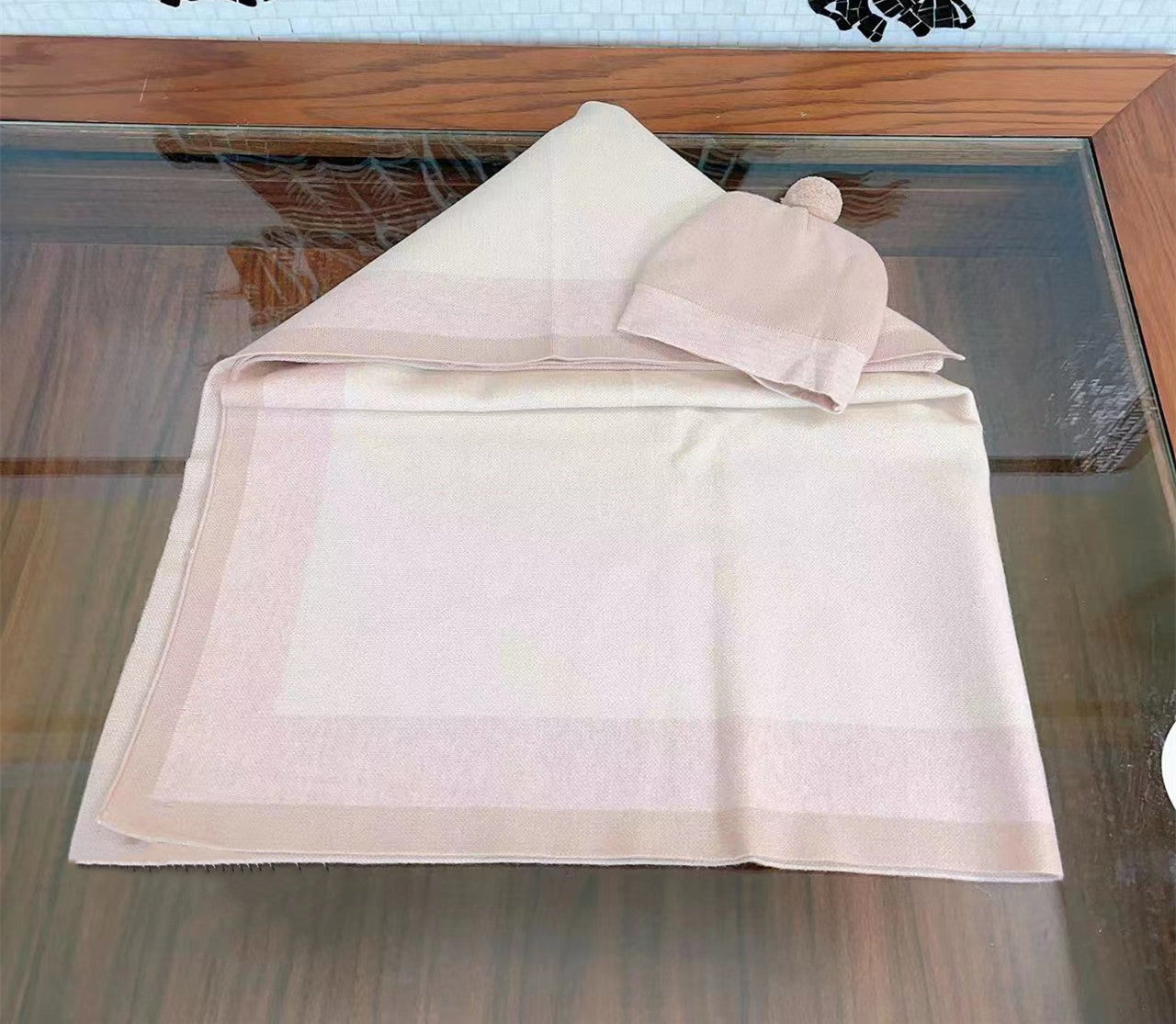 2023 new 2 colors Born Baby blanket Boy girls Soft 100% cotton Kids Girls Infant Winter Blanket tops Winter Blanket kids Knitting scarf hat