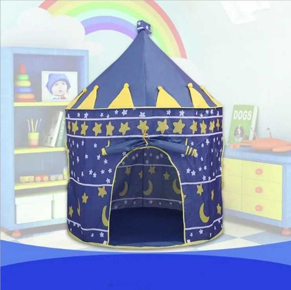 135CM Portable Kids Tent Toys Folding Tents Baby Play House Boys Girls New Cartoon Castle Children Room Decor X2502101