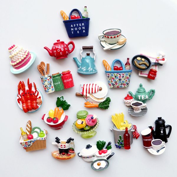 Fridge Magnets 3D Creative Simulation Food Cute Mini Home Decor Stickers Refrigerator Paste Collection 230520